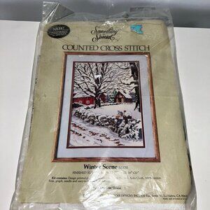 Something Special "Winter Scene" Counted Cross Stitch Kit 50320- 12x16 NEW